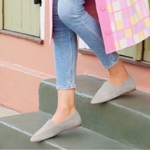 Birdies Vesper Suede Leather Slip On Stone Gray Loafers Sz 8.5